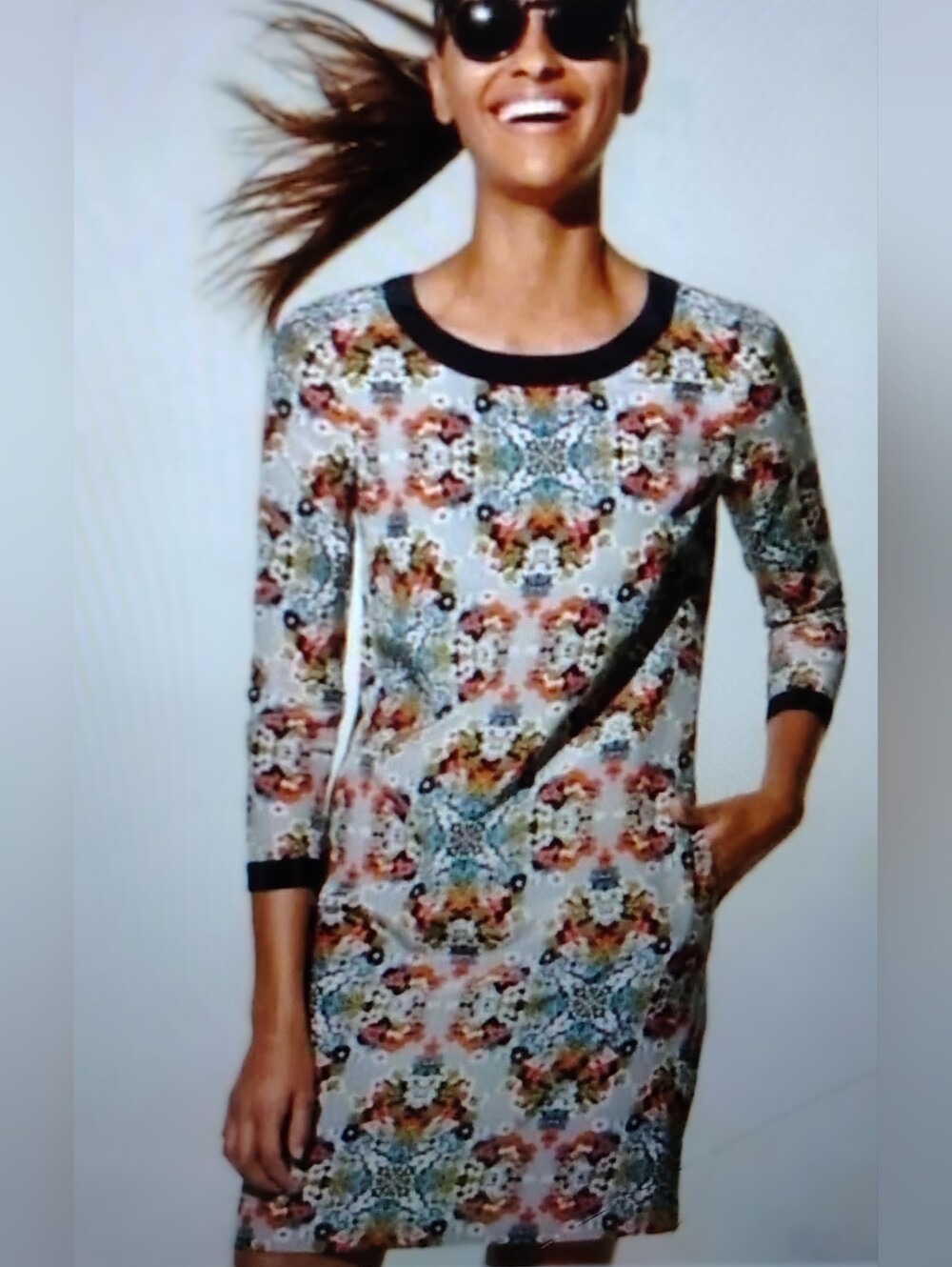 *NEW* J. Crew Floral Medallion Mini Dress in Multicolor on Misty Fog Grey Sz 0